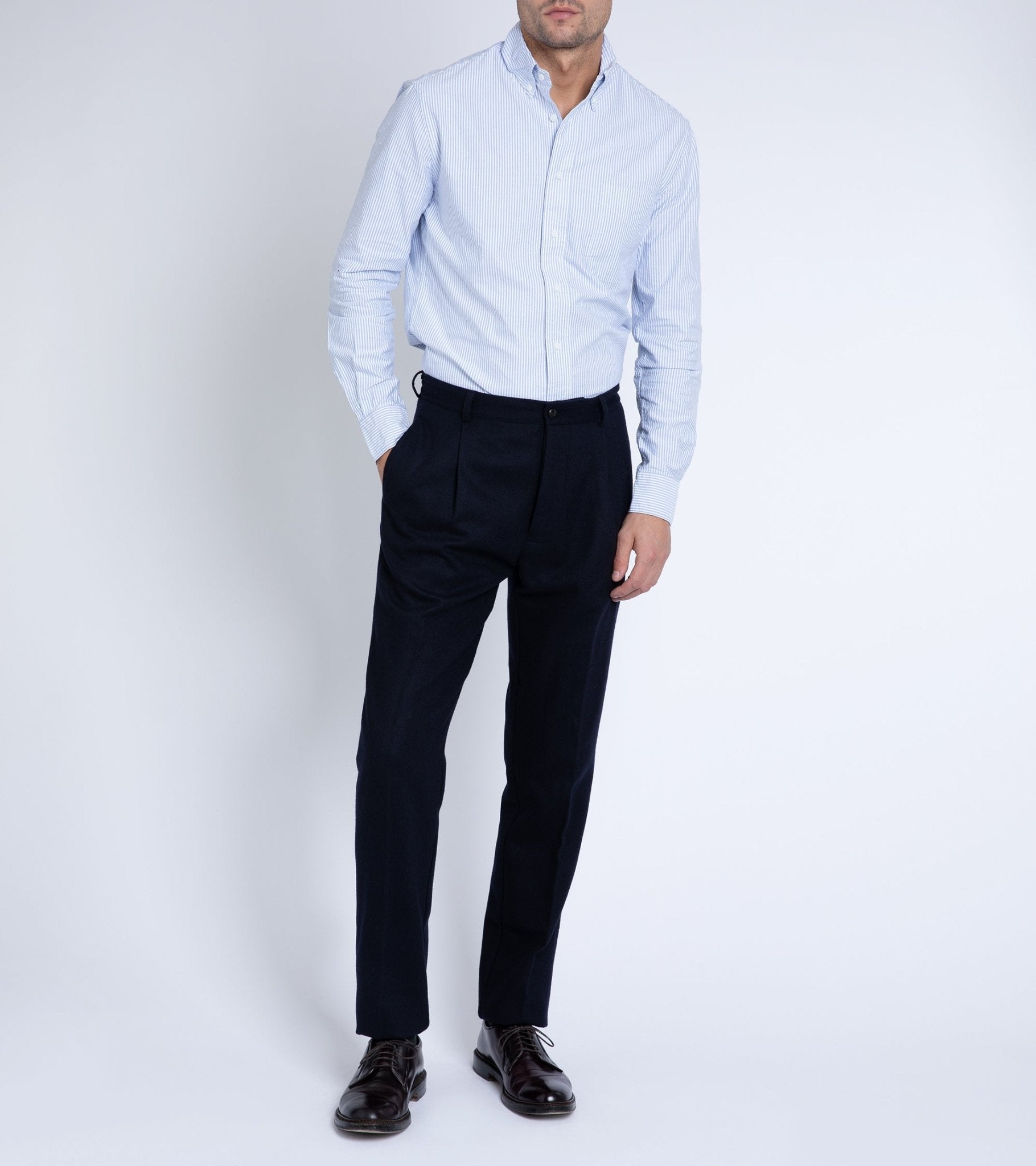 Gitman Vintage Oxford Shirt: Blue Stripe - Trunk Clothiers