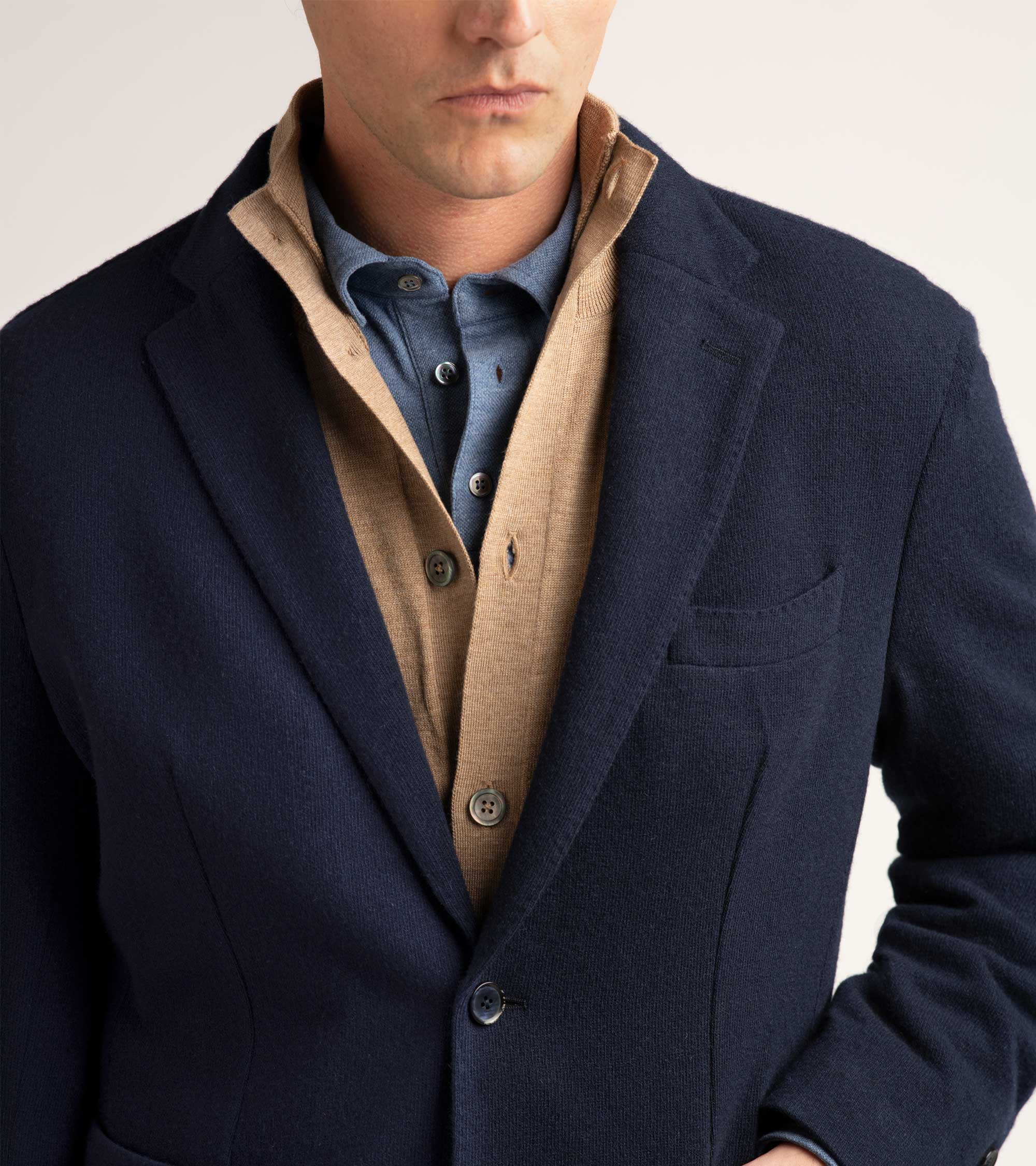 Trunk Walbrook Cashmere Jersey Jacket: Navy