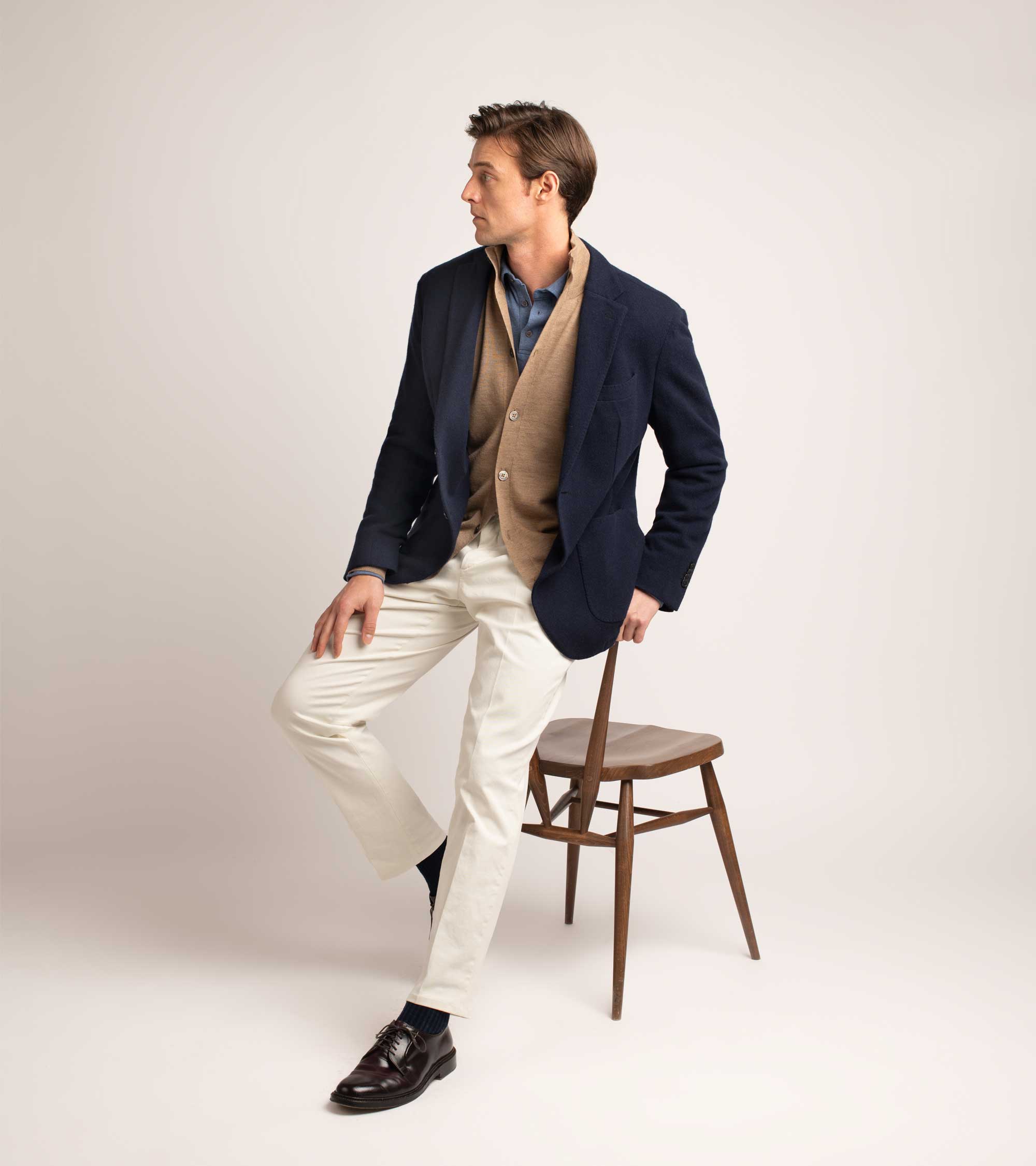 Trunk Walbrook Cashmere Jersey Jacket: Navy